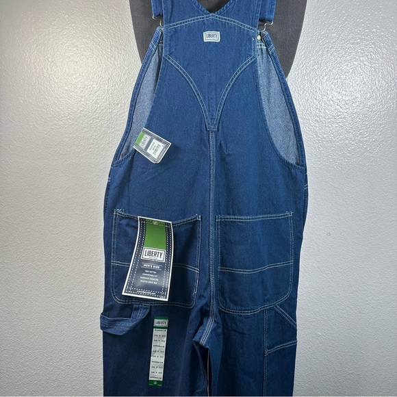 Liberty Men's Stonewashed Denim Bib Overall 100% Cotton Size 36x30 - Picture 9 of 9